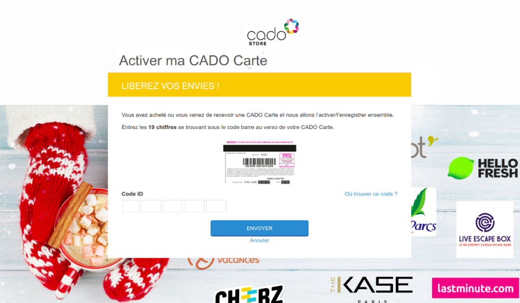 www.cadostore.com Activation carte CADO
