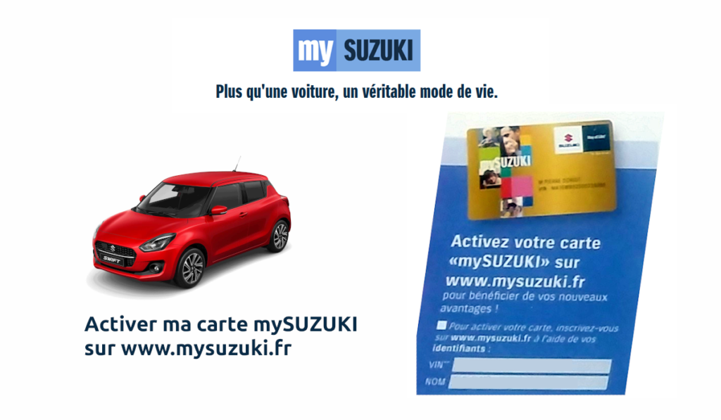 www.mysuzuki.fr activation carte