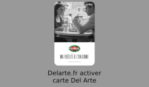 Delarte.fr activer carte fidélité Del Arte