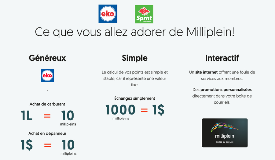 milliplein récompenses
