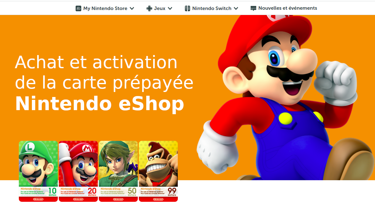 carte Nintendo eShop