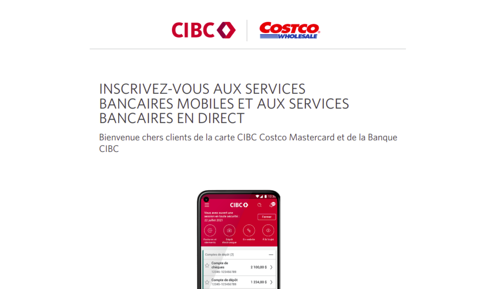inscription services bancaires CIBC