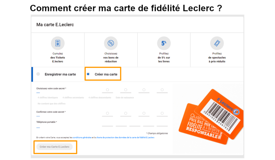 créer ma carte de fidélité Leclerc