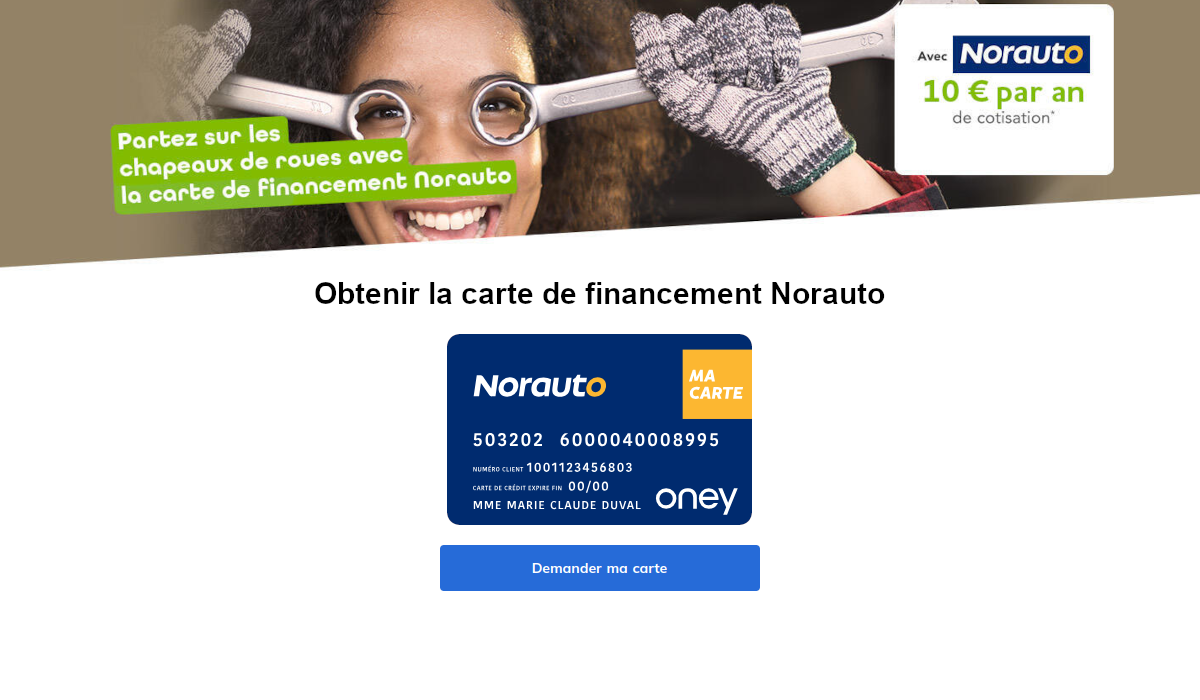 Carte Norauto option Financement