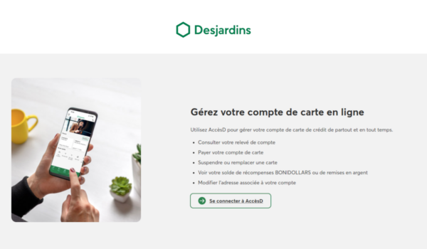 gérer ma carte Desjardins