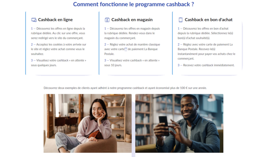 fonctionnement cashback la banque postale