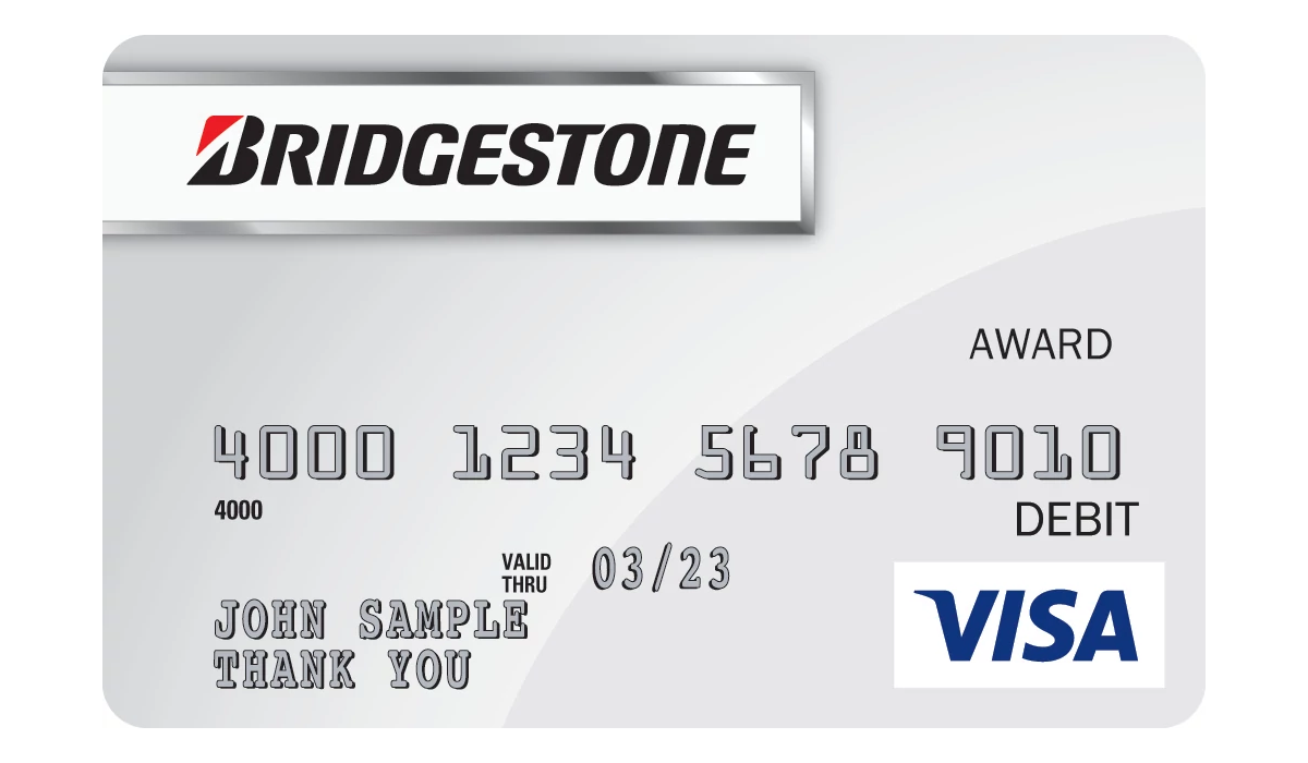 Carte prépayée Visa Bridgestone