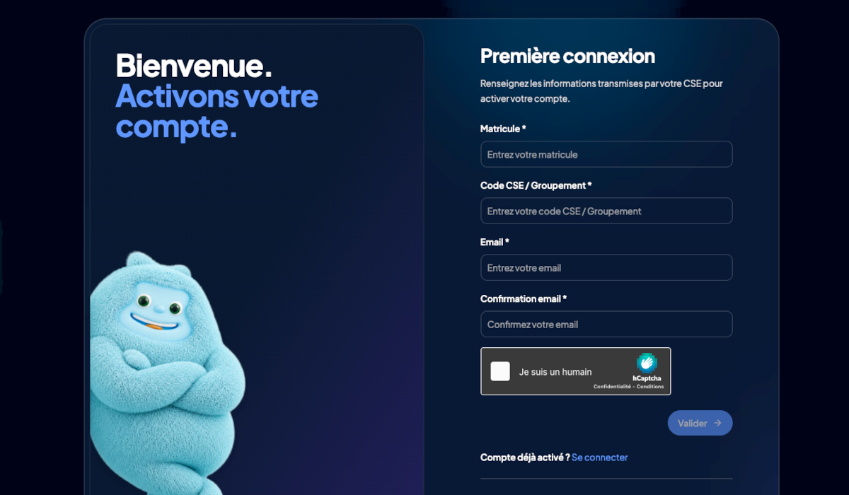 première connexion Yeati